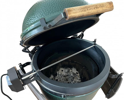 draaispit van aluminium voor Kamado BBQ Large, compatibel met Monolith Classic 2.0, Big Green Egg Large, Kamado Joe Large - grillspit, rotisserie, garen, keramische grill