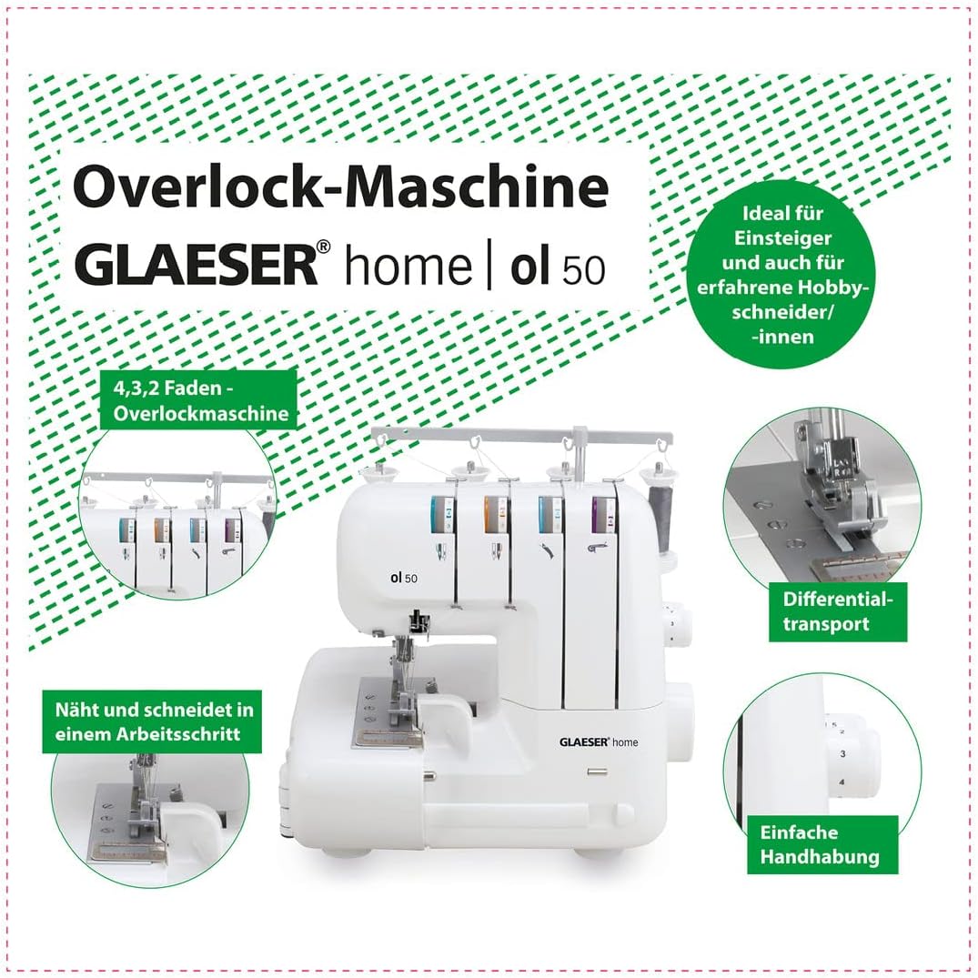 Overlock Naaimachine – Overlock Machine, Overlockmachine, Lockmachine, Afwerkmachine – Naait En Snijdt In Eén Stap – Differentieel Transport