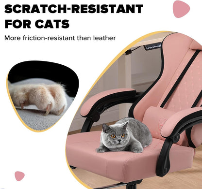 GTPLAYER Gaming Chair, Office Chair with Pocket Spring Cushion, Armrests and Hinged Footrest, Ergonomic Computer Chair with High Back and Lumbar Support OB - QUORE