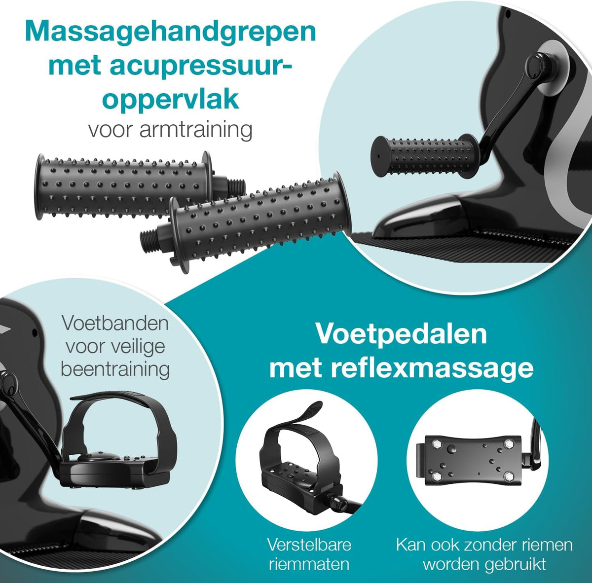 ELONEO Mini Hometrainer Fiets - 2in1 Arm en Been Oefenapparaat Zittend, Gemotoriseerd, 12 Snelheidsinstellingen, LCD-Display, Zittende Trainer voor Thuis, Sofa, of Onder Bureau
