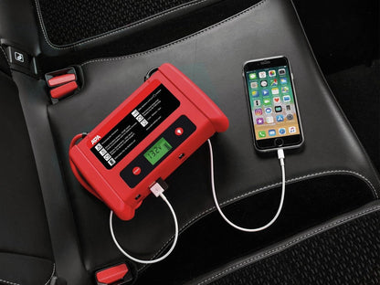 Lithium jumpstarter – Powerpack – Starthulp – Startbooster – Noodstarter – Zwart – LiFePO4 12.000 mAh – 12V 300A, max. 600A