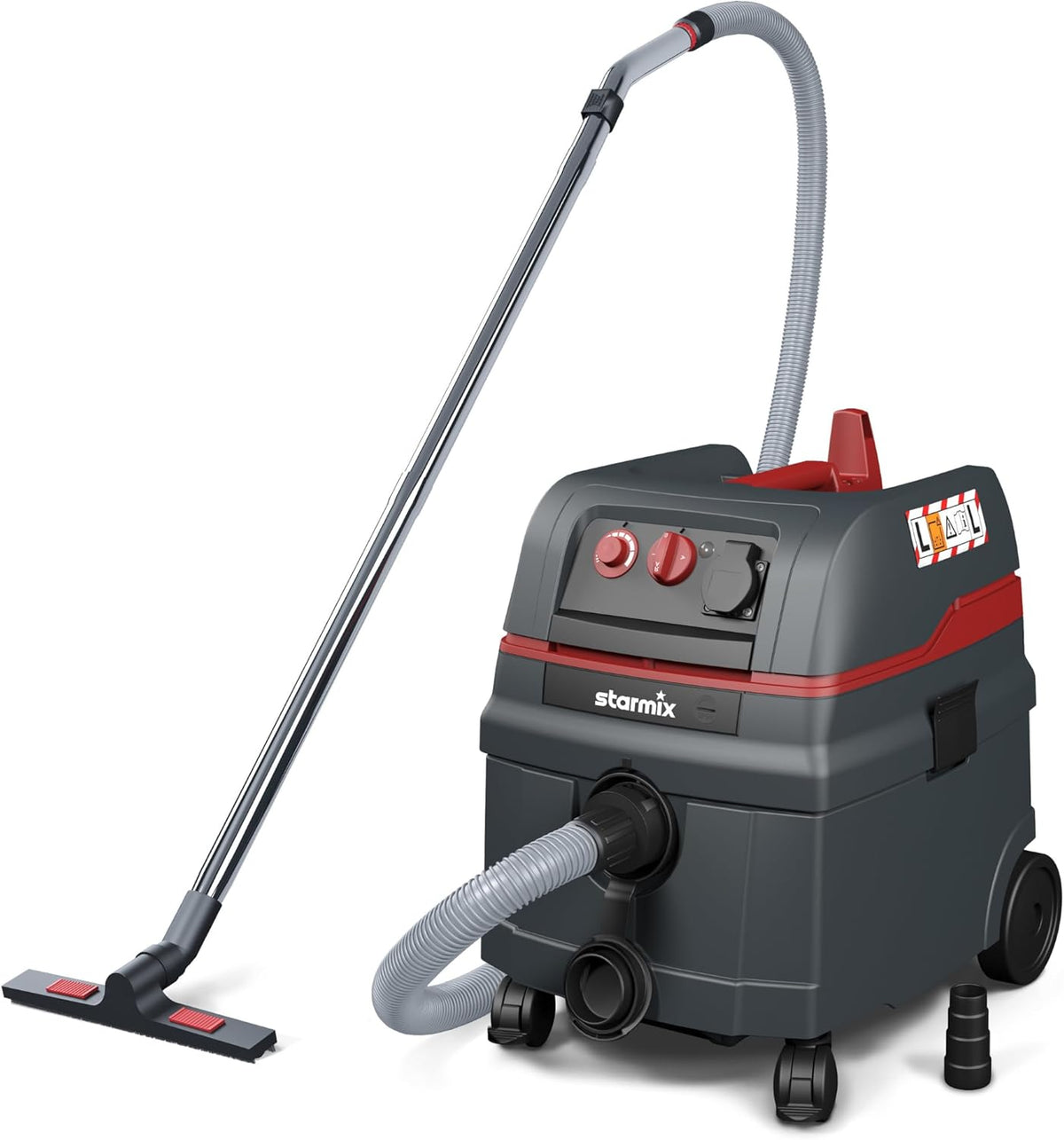 Starmix ISC L-1625 TOP, nat- en droogzuiger, hoogwaardige stofzuiger voor gebruik op de bouwplaats, 1600 watt, 25 liter