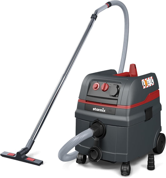 Starmix ISC L-1625 TOP, nat- en droogzuiger, hoogwaardige stofzuiger voor gebruik op de bouwplaats, 1600 watt, 25 liter