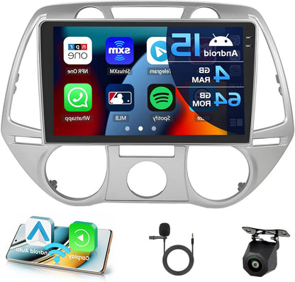 Autoradio – Auto Radio – Multimedia Radio – 1-DIN Radio – GPS Navigatie – 9 Inch In-Cell Touchscreen – Android 15 Systeem – Draadloze CarPlay & Android Auto