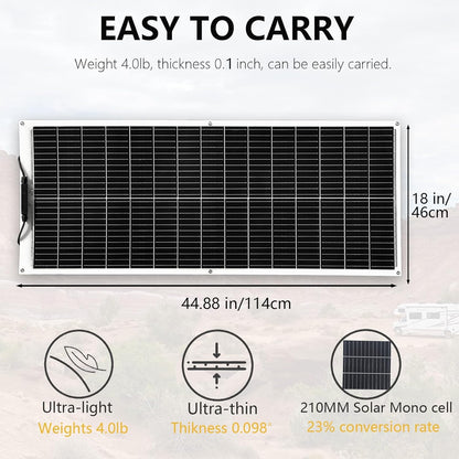 XINPUGUANG Zacht zonnepaneel, 100 W, 18 V, monokristallijn, flexibel zonnepaneel fotovoltaïsch (200 W NEW)