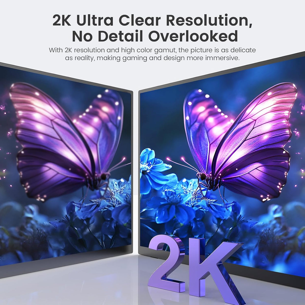 EVICIV Portable Monitor 17.3 Zom 2K 144Hz GroBer Portable Screen 100% DCI-P3 450Nits 1500:1 Gaming Display USB C Mini HDMI with VESA & Stand for Laptop PC Handy P-S4/5 Xbo - QUORE