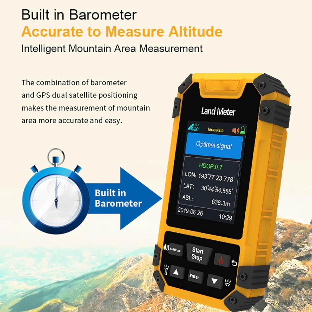 Fafeicy 2,4 inch handheld GPS voor wandelen en overzicht van waterdichte navigatie buitenshuis met stembegeleiding en gegevensexport