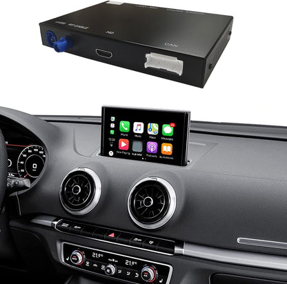 Retrofit Kit Decoder met Wireless CarPlay & Android Auto voor Audi A3/S3 2013-2018, Ondersteuning Mimrorlink, Youtube, GPS Achteruitrijcamera, Siri