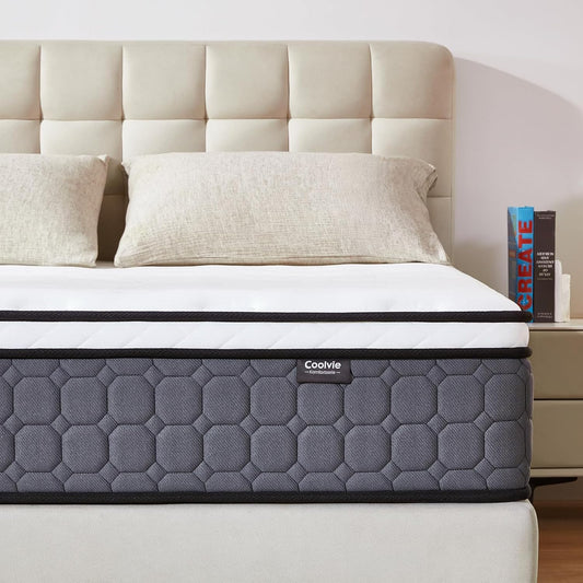 Coolvie Matrassen 120 x 200 cm, hoogte 25 cm, Oeko-Tex-gecertificeerd, hardheidsgraad H3 en H4, 7-zone pocketveringmatras met zeer dicht koudschuim voor stabiele grip en comfortabele omhuling