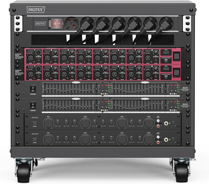 DIGITUS DN-48000 - Audiorek - 19-inch - 8U - Universeel apparatuurrek - Voor audio-video accessoires - Niet gemonteerd - Max. belasting 136 kg - Met wielen - Zwart