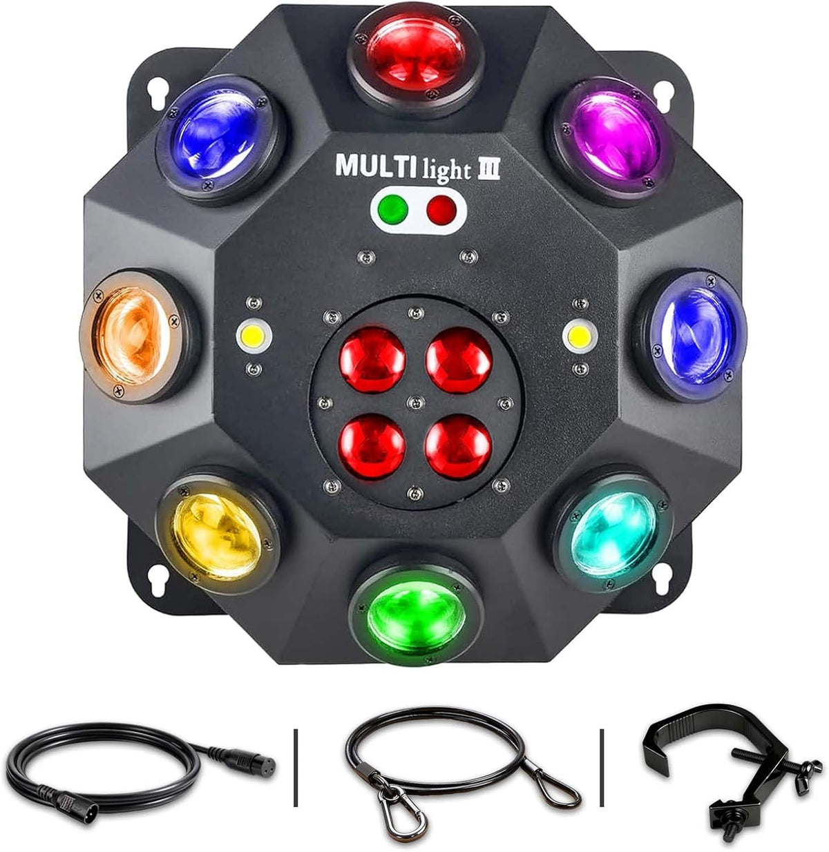 Beweegbaar hoofdlicht, 150 W RGBW 4-in-1 led-DJ-podiumverlichting, DJ-verlichting met oneindige rotatie en geactiveerd geluid, voor bruiloft, DJ-feestjes en live-huis
