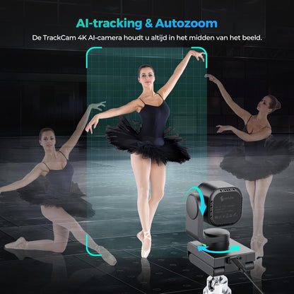 Angetube 4K webcam met gebarenbesturing en AI-tracking - PTZ USB 3.0 webcam voor streaming met dubbele microfoons en ruisonderdrukking, TOF autofocus, 1080p 60FPS, HDR, voor pc, laptop en Mac