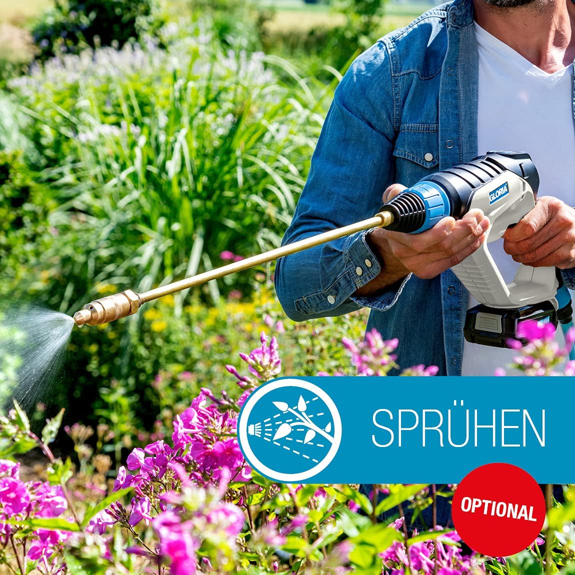 Multifunctioneel Sproeisysteem – Mobiele Tuinspuit – Draagbare Hogedrukreiniger – 4-in-1 Sproeikop – 18V Accu – Instelbare Druk 2,5-25 Bar