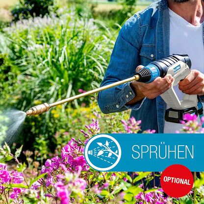 Multifunctioneel Sproeisysteem – Mobiele Tuinspuit – Draagbare Hogedrukreiniger – 4-in-1 Sproeikop – 18V Accu – Instelbare Druk 2,5-25 Bar
