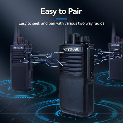 Retevis P62 IP68 Waterdicht Walkie Talkie, Professionele Portofoon Dualband, Walkie Talkie met Microfoon, 2500mAh Draagbare Radio Robuust voor Boerderij, Bouwplaats (Zwart, 3 Stuks)
