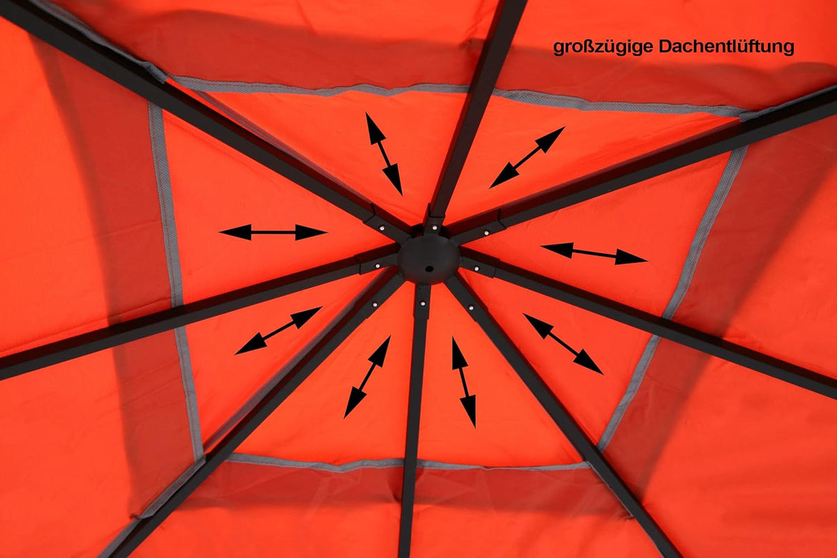 GRASEKAMP Qualität seit 1972 Antieke paviljoen Amalfi Flex 3 x 3 m terra tuinpaviljoen partytent