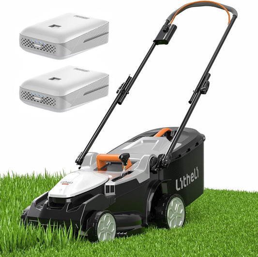U20 Litheli Accugrasmaaier, 2 x 20 V, 37 cm maaibreedte, tot 300 m², opvangbak van 40 liter, 25-75 mm maaihoogte, incl. 2 x 4,0 Ah accu's