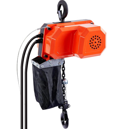 VEVOR Elektrische kettingtakel, 149,7 kg draagkracht, 3 m hefhoogte, 2,3 m/min snelheid, 1-fase elektrische lier met G80-ketting, 3 m kabelafstandsbediening, voor garage, winkel, hotel, thuis