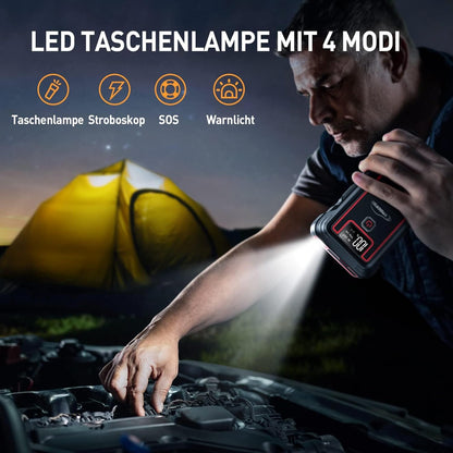 Starthulp Powerbank – Jumpstarter – Startbooster – Booster – Noodstarter – Voor 12V Auto, Motor, ATV En UTV – 5000 A Piekstroom – 23800 mAh Accu