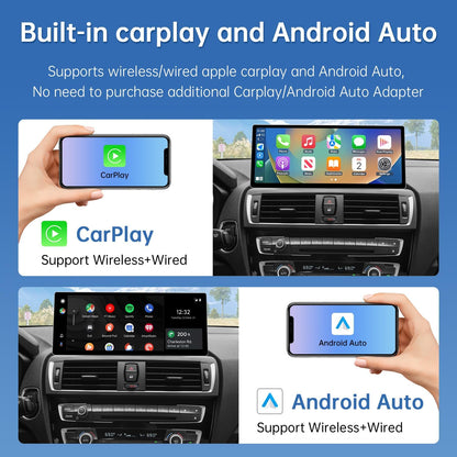 CarPlay Radio – Autoradio – Multimediasysteem – Touchscreen – Inbouwscherm – 12,3 Inch Scherm – Draadloze CarPlay & Android Auto – Smalle Rand