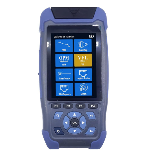 Elfcam® - OTDR voor FTTH, 24dB/22dB 1310nm/1550nm, draagbare 4-in-1 OTDR + VFL+ OPM + OLS, OTDR glasvezeltester/optische domein reflectometer, tot 60 km (ELF-3800)