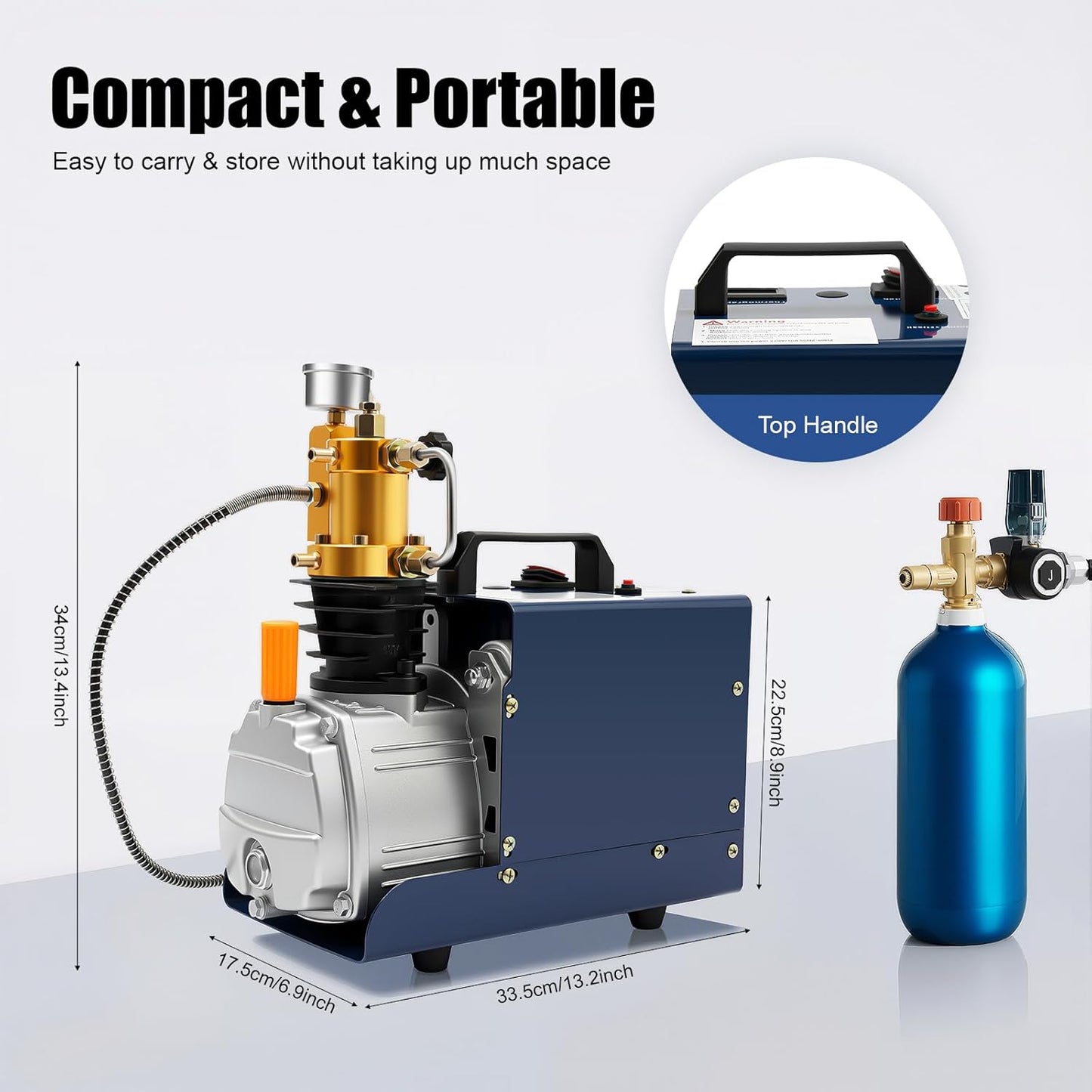 PCP Compressor Automatische luchtcompressorpomp, hogedruk luchtcompressor, cilinderinhoud 80 l/min, hogedrukluchtpomp, 30 MPA, hogedruk PCP-inflator
