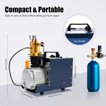 PCP Compressor Automatische luchtcompressorpomp, hogedruk luchtcompressor, cilinderinhoud 80 l/min, hogedrukluchtpomp, 30 MPA, hogedruk PCP-inflator