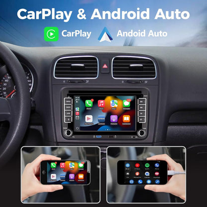 Autoradio VW Golf 5 6 – Auto Stereo – Navigatiesysteem – Multimedia Speler – Dashboard Radio – 7 Inch IPS Touchscreen – Draadloos CarPlay & Android Auto