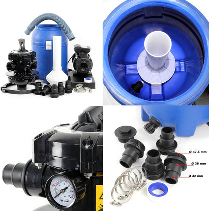 Wiltec zandfiltersysteem 180 W met 14 liter filtertank en zelfaanzuiging 9000 l/h poolpomp