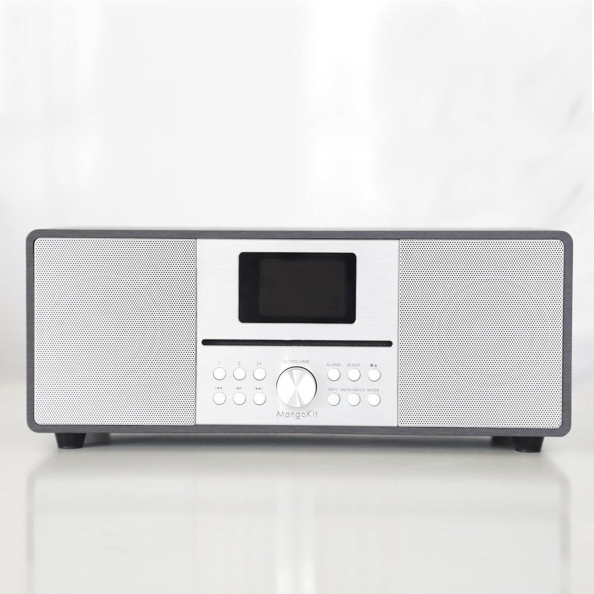 MS4+ CD-speler DAB-radio hifi-systeem I Bluetooth I krachtig stereosysteem I digitale radio DAB+I Akoestische houten kast ICD-speler met luidsprekers I40 presets, hoofdtelefoonaansluiting I