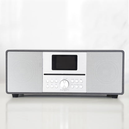 MS4+ CD-speler DAB-radio hifi-systeem I Bluetooth I krachtig stereosysteem I digitale radio DAB+I Akoestische houten kast ICD-speler met luidsprekers I40 presets, hoofdtelefoonaansluiting I