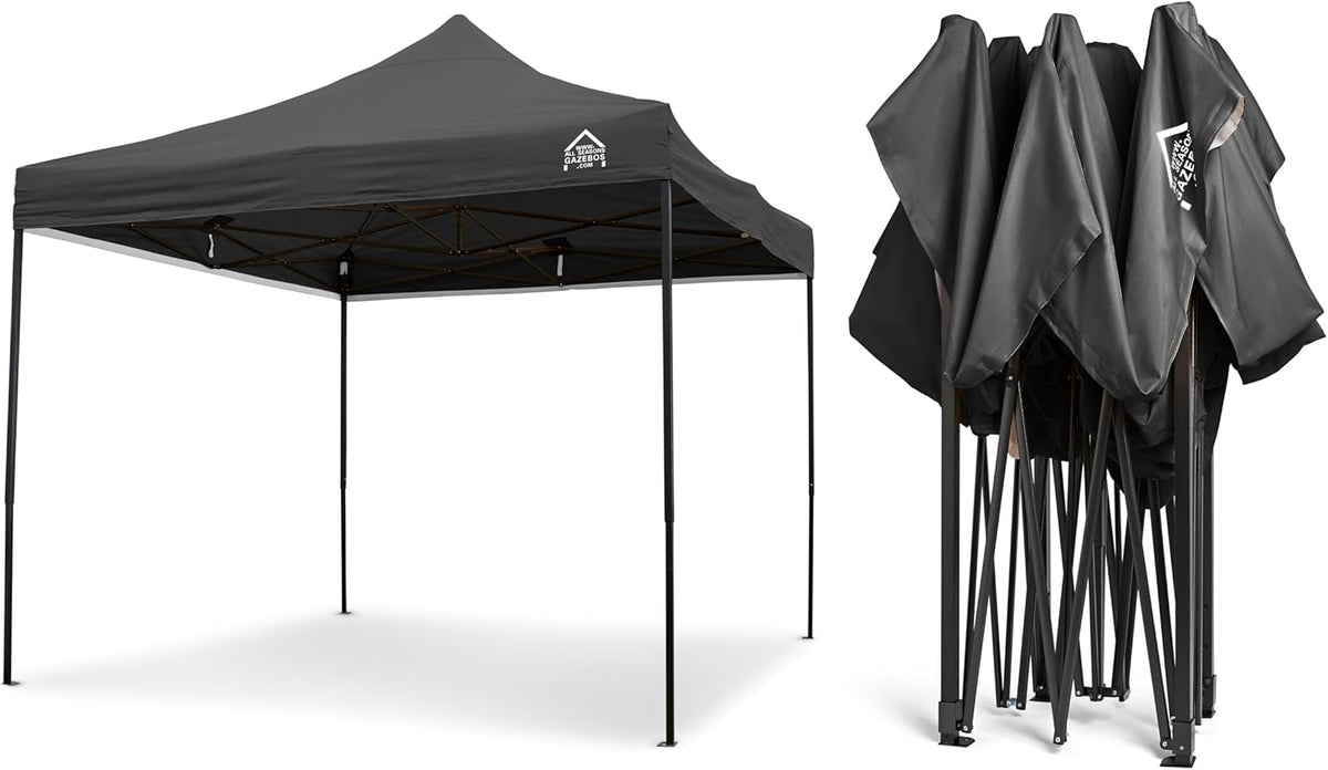All Seasons Gazebos 3x3m Heavy Duty Volledig Waterdicht Pop Up Gazebo Met Accessoireset - Zwart