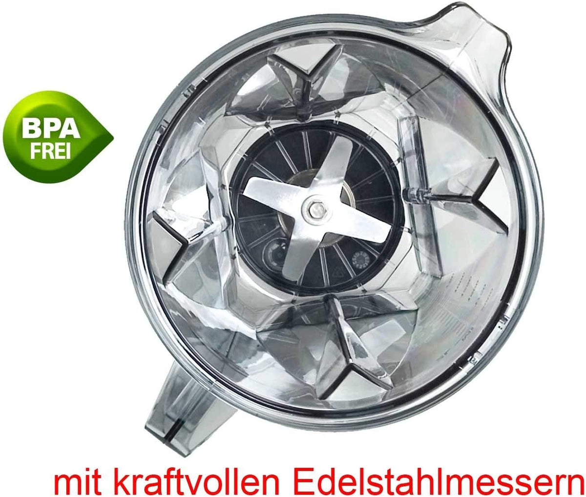 OmniBlend Smoothie Maker 2L zwart - Smoothie Mixer met BPA-vrije houder & 6 messen systeem van roestvrij staal - Ideal voor groene smoothies - Blender met 3 pk motor