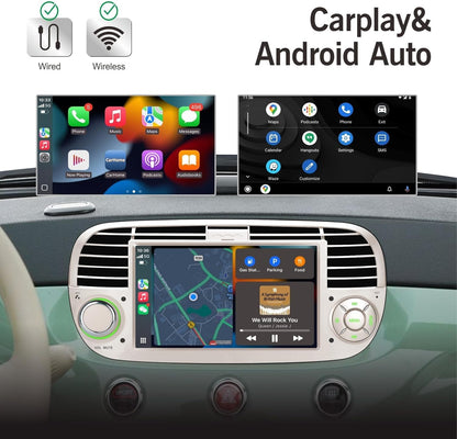 Autoradio Fiat 500 – Multimedia Speler – Auto Stereo – Navigatie Systeem – DAB Radio – Carplay & Android Auto – Bluetooth 5.0 – IPS Display