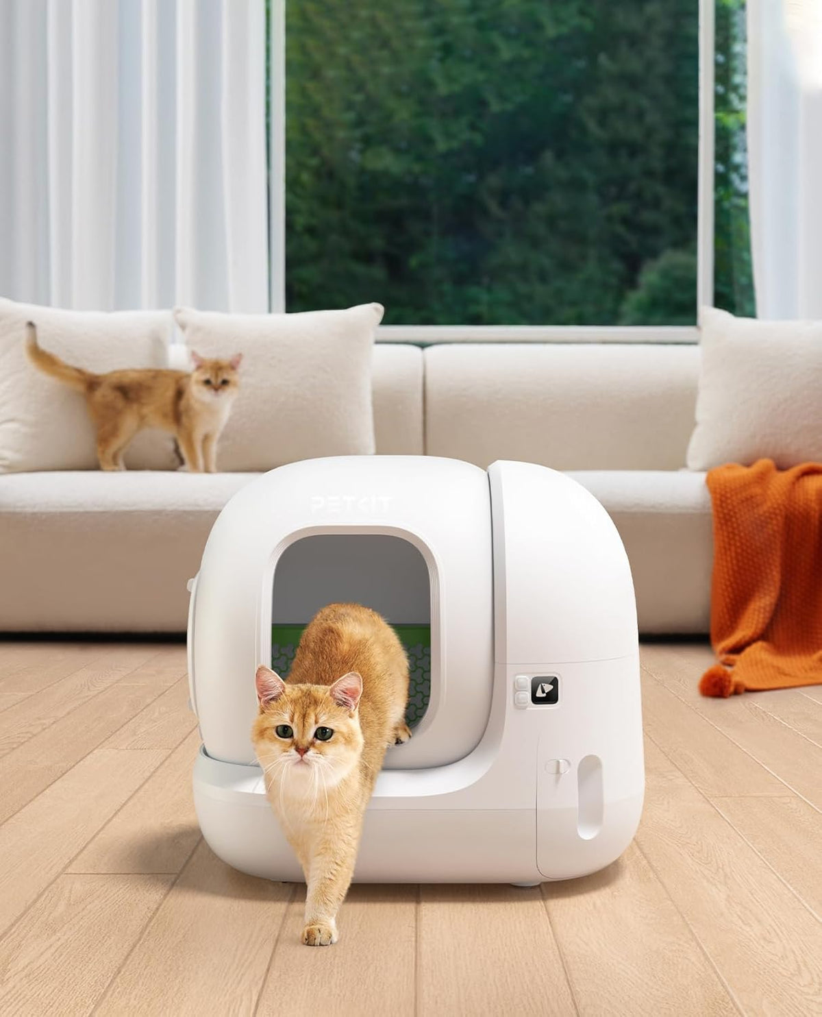 Automatische Kattenbak – Zelfreinigend – Slimme Kattenbak – Geurvrij – App-bediening – Extra Ruim 48x52 cm – Dubbele Geurcontrole & Lekvrij Ontwerp - QUORE