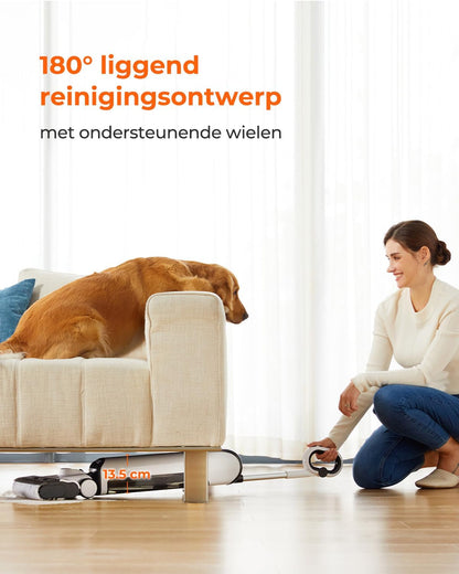 Nat-droogzuiger – Stofzuiger – Schoonmaakapparaat – Vloerreiniger – Multifunctionele Zuiger – Intelligente Vlekherkenning – 17.000 Pa Zuigkracht & 180° Ligdesign