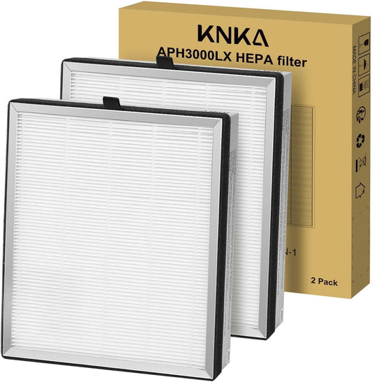 KNKA Vervangend filter voor APH3000 luchtreiniger, H13 HEPA & actieve kool, verwijdert 99,97% van de stof, pollen en geuren, duurzaam combi-filter, eenvoudige vervanging, verpakking van 2 stuks