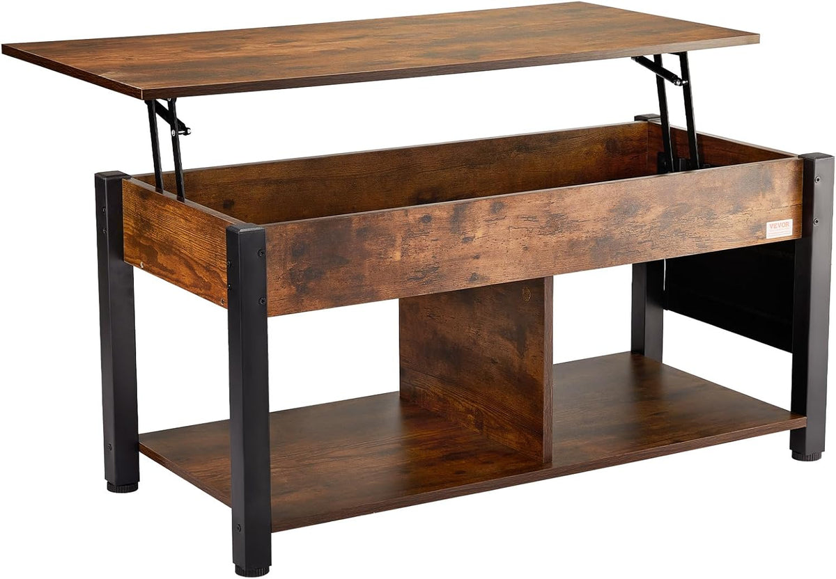 Koffietafel - Table - Coffe table - Living Room Table - Lift Top salontafel - tafel met extra opbergruimte - omklapbare salontafel voor de woonkamer - 41.7in - Bruin - 47.51lbs