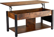 Koffietafel - Table - Coffe table - Living Room Table - Lift Top salontafel - tafel met extra opbergruimte - omklapbare salontafel voor de woonkamer - 41.7in - Bruin - 47.51lbs