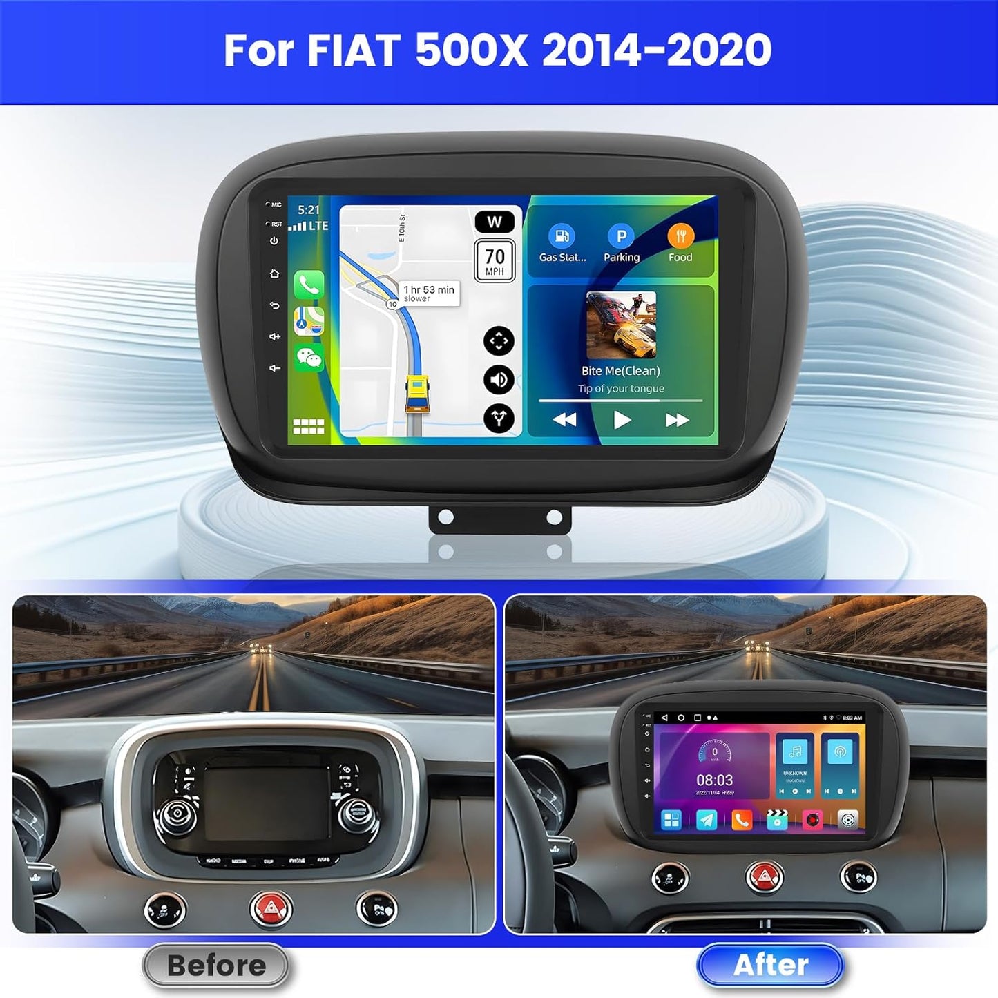 Android 15 Autoradio – Android Car Stereo – Auto Multimedia Systeem – Navigatiesysteem – DAB Radio – 7 Inch Touchscreen – Draadloze CarPlay & Android Auto – Inclusief AHD Achteruitrijcamera
