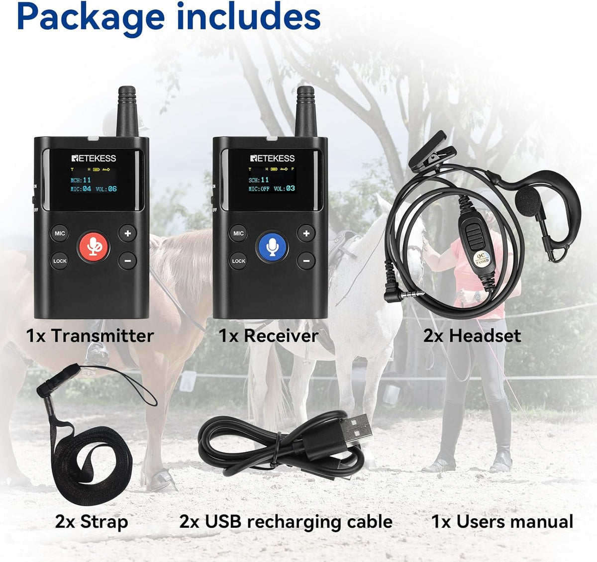 Draadloos Communicatiesysteem – Intercom – Tourguide Systeem – Communicatieset – Set Met 1 Zender En 1 Ontvanger – Tweerichtingscommunicatie – Bereik Tot 280 Meter Buitenshuis