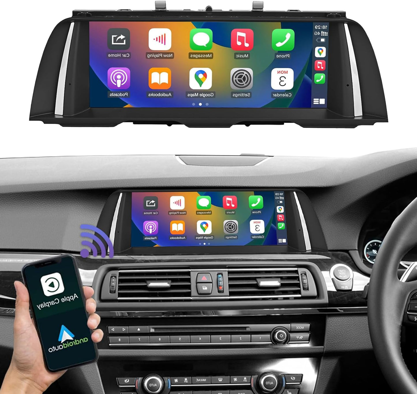 Road Top 10.25 Inch Car Radio Touch Screen Wireless CarPlay Android Car for BMW 5er F10/F11 2012-2016 Year with NBT System, Car Stereo Multimedia Car Radio Receiver (Not for F07!!!) - QUORE