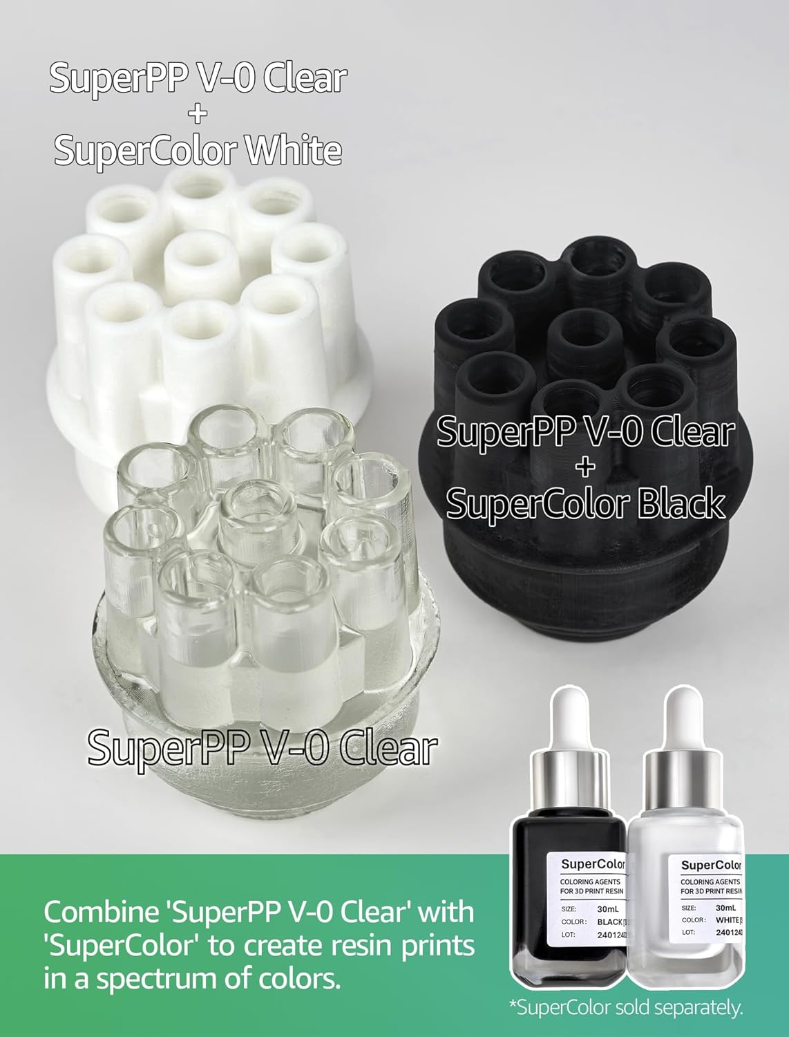 SuperPP 0.9GPa UL94 V-0, de sterkste 3D-printerhars voor vuurvaste technische onderdelen, Korea (5000 g, transparant)