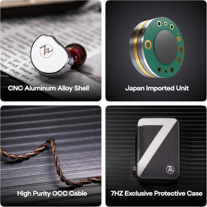 Linsoul 7Hz x Crinacle: Diablo/Divine In Ear Monitor,Hoofdtelefoon met 14,5 mm Planar Magnetische Drivers,IEM HiFi met Afneembare 2pin Monokristallijne Koperen Kabel voor Audiofielen (Divine, Zilver)