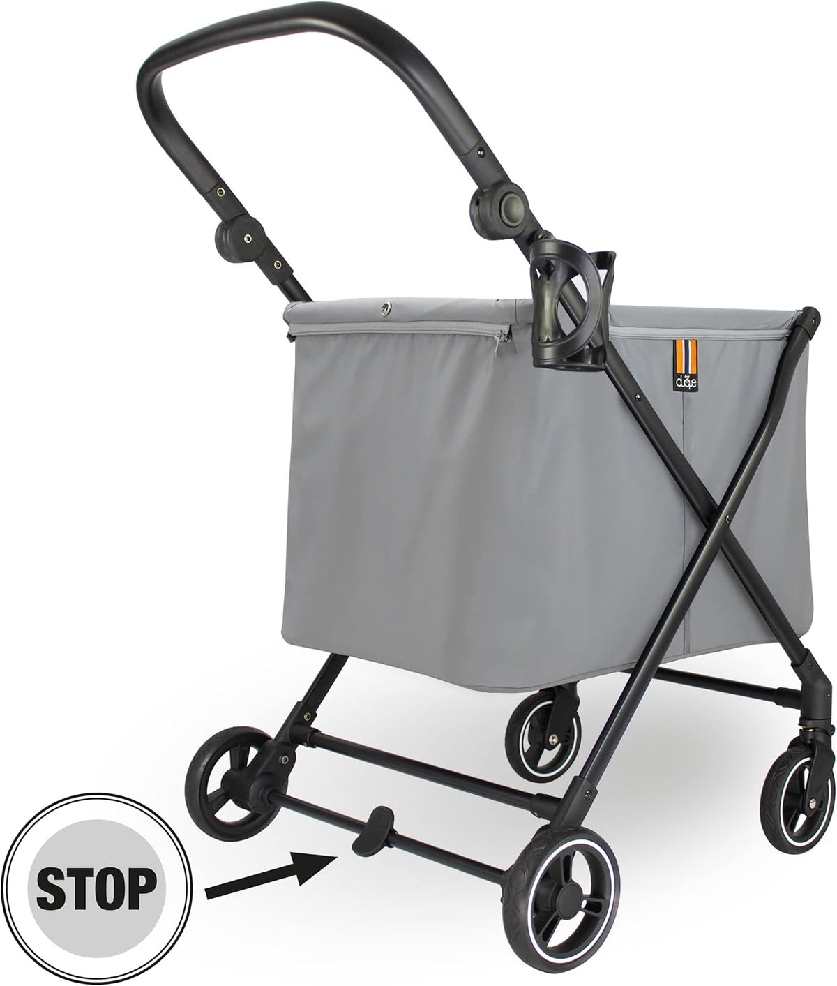 Boodschappentrolley Grijs – Winkelwagen – Winkelwagentje – Boodschappenwagen – Boodschappenkar – Tot 25 Kg Draagvermogen – 4 Draaibare Wielen