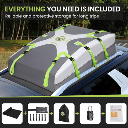 Autodaktas – Daktas – Dakbagagetas – Dakbagagezak – Dakbox Voor Auto – Groen – 20 Kubieke Voet – Waterdicht PVC