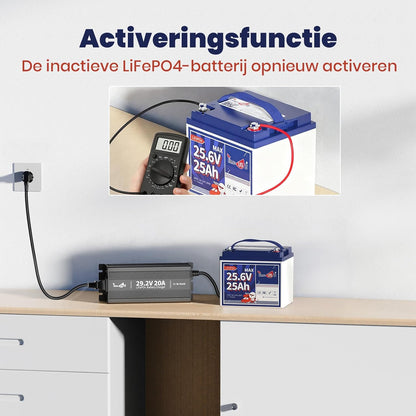 Acculader 24V LiFePO4 – Lithium Acculader – Batterijlader – Oplader 24 Volt – Battery Charger – 29,2V 20A – 0V Laadfunctie – Veiligheidsbeveiliging