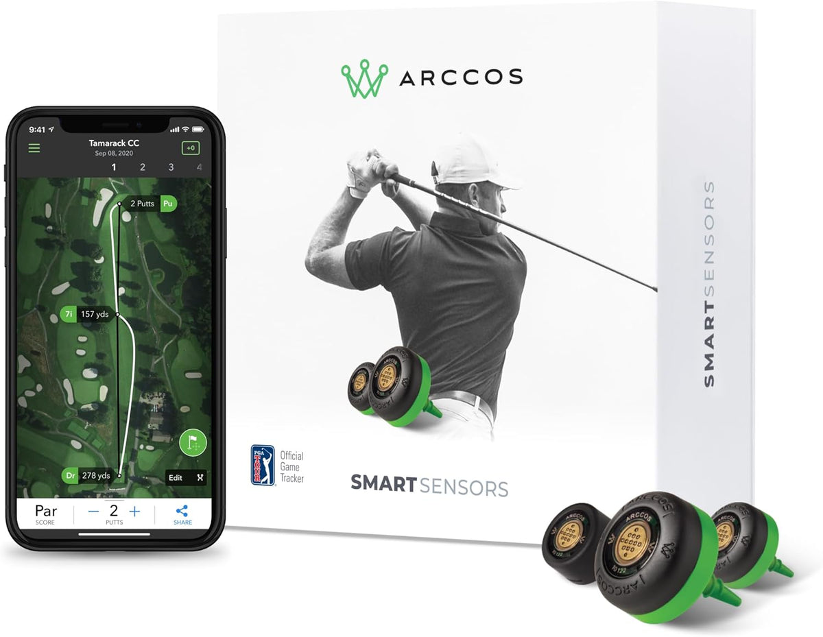 Arccos Golf Smart Sensors Swing Trainer Aid - allereerste AI aangedreven GPS-afstandsmeter Gen 3+