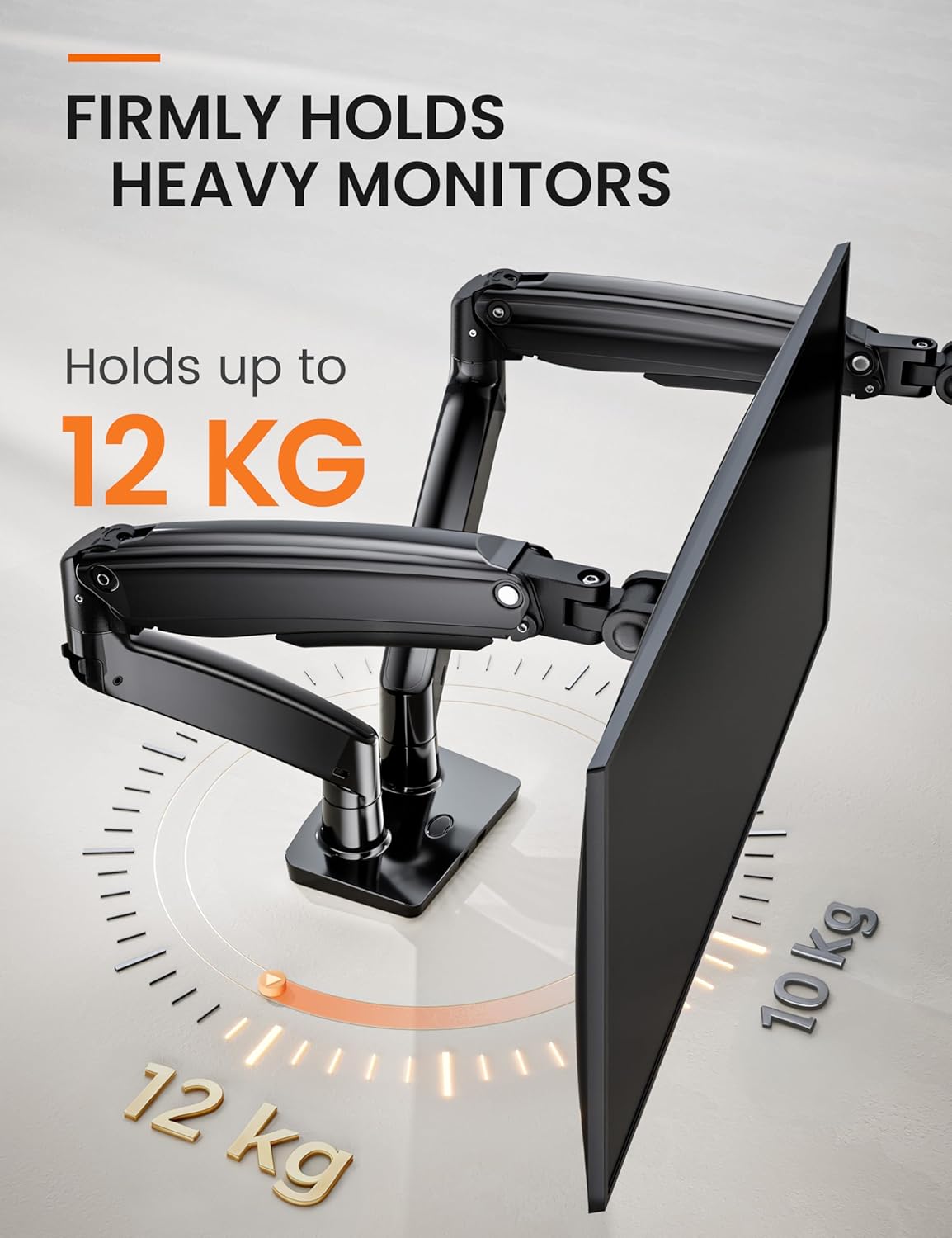 Dubbele monitorarm voor 2 schermen – Monitorhouder – Monitorsteun – Monitorbeugel – Bureausteun – Geschikt voor 13 tot 40 inch – Tot 12,1 kg per scherm, met USB-poort en VESA 75x75 / 100x100