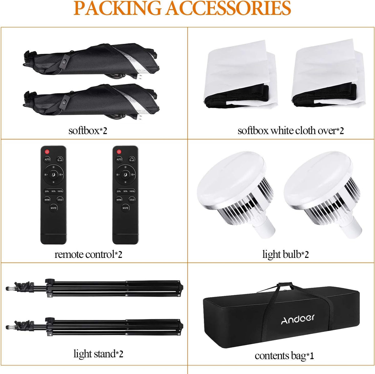 Softbox Set – Fotosoftbox, Fotostudio Kit, Studio Verlichting, Continue Verlichting – 2 Sets Met 50 X 70 Cm Softboxen – Dimbare Tweekleurige LED-Lampen 85 W – Verstelbare Statieven Tot 200 Cm